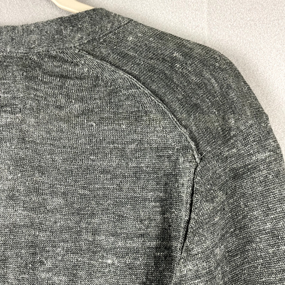 Brochu Walker Linen Cardigan Women Medium Gray Twist Back Minimal Quiet Luxury - Picture 12 of 15